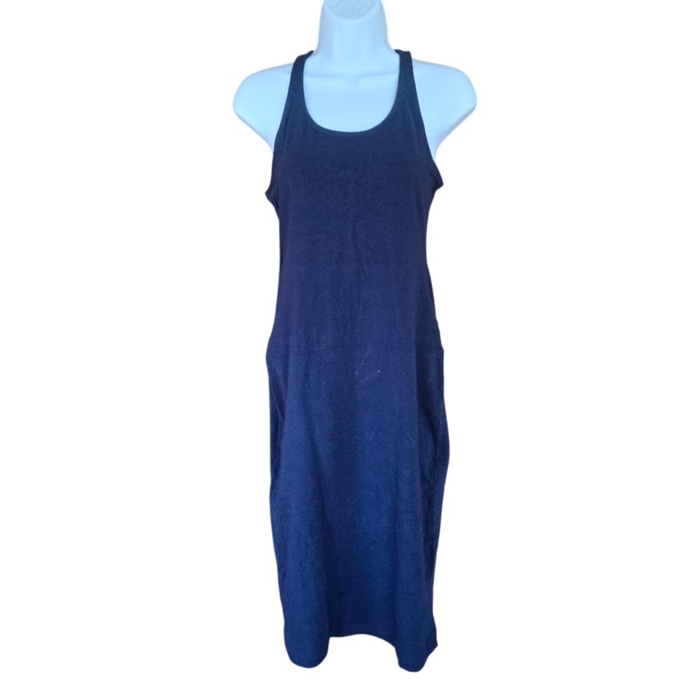 Abercrombie & Fitch Racerback Tank Midi Dress Womens‎ M Navy Blue Athleisure 90s